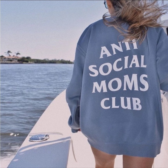 Anti Social Wives Club Hoodie Sweatshirt in Periwinkle Size Medium - Picture 1 of 11